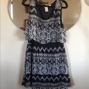 Black and white BoHo dress